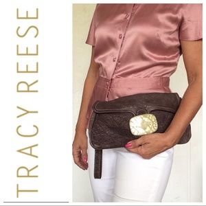 ANTHROPOLOGIE TRACY REESE LARGE LEATHER CLUTCH WRISTLET